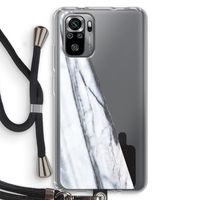 Gestreepte marmer: Xiaomi Redmi Note 10S Transparant Hoesje met koord