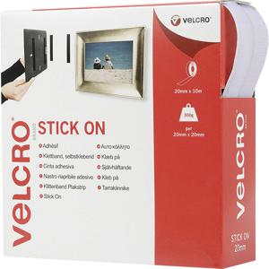 VELCRO® VEL-EC60219 Klittenband Om vast te plakken Haak- en lusdeel (l x b) 10000 mm x 20 mm Wit 10 m