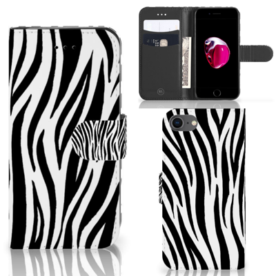 iPhone 7 | 8 | SE (2020) | SE (2022) | Telefoonhoesje | Met pasjeshouder | Zebra