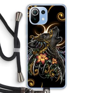 Huilende Wolf: Xiaomi Mi 11 Lite Transparant Hoesje met koord