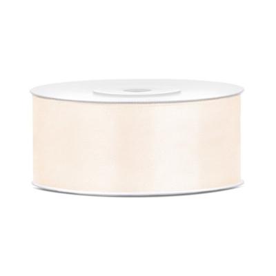 Partydeco Cadeaulint - warm wit - 2,5 cm x 25 meter - satijn - sierlint - inpakken - decoratie Partydeco Cadeaulint - warm wit - 2,5 cm x 25 meter - satijn - sierlint - inpakken - decoratie