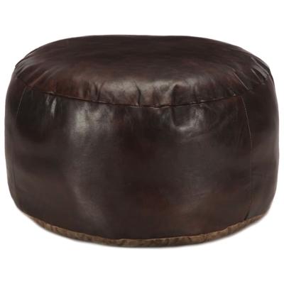 Poef 60x30 cm echt geitenleer donkerbruin
