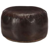 Poef 60x30 cm echt geitenleer donkerbruin