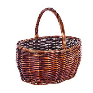 CM Picknickmand met hengsel - mahonie - riet - 42 x 31 x 21 cm - rieten mand