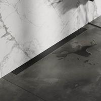 Brauer Douchegoot - 100x7.5cm - muurflens - tegelinlegrooster omkeerbaar - RVS - mat zwart DR-MRFW100S