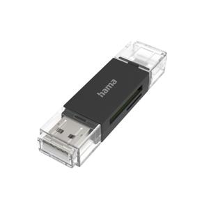 Hama USB-kaartlezer OTG USB-A + Micro-USB USB 2.0 SD/microSD