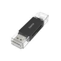 Hama USB-kaartlezer OTG USB-A + Micro-USB USB 2.0 SD/microSD - thumbnail