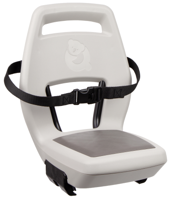 Kinderzitje achter Qibbel Junior 6+ met voetsteunen, gordel en beschermplaat - beige/bruin