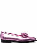 Ferragamo ballerines Vivaldo à effet de brillance - Rose Ferragamo ballerines Vivaldo à effet de brillance - Rose