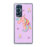 Roze eenhoorn: Oppo Find X3 Neo Transparant Hoesje