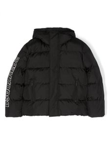 DSQUARED2 KIDS veste matelassée à logo imprimé - Noir