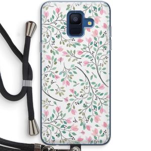Sierlijke bloemen: Samsung Galaxy A6 (2018) Transparant Hoesje met koord