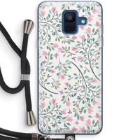 Sierlijke bloemen: Samsung Galaxy A6 (2018) Transparant Hoesje met koord