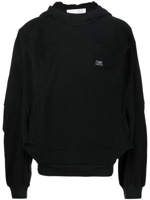 Natasha Zinko hoodie patchwork à logo brodé - Noir