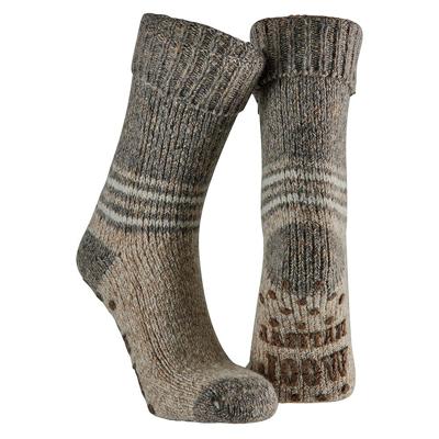 Huissokken/slofsokken - met anti slip zool - beige - dames - maat 39-42