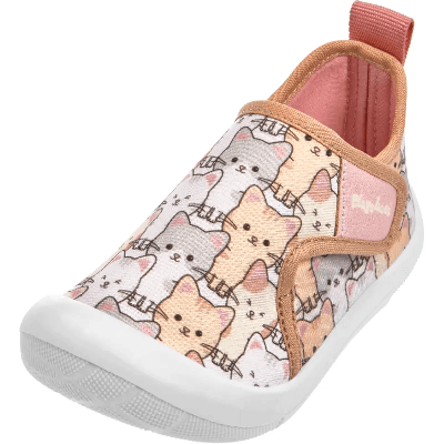 Playshoes pantoffels kat allover roze-26