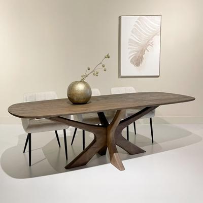 Brix Deens Ovale Eettafel 'Montreaux' Mangohout, 250 x 105cm, kleur Bruin