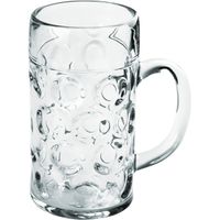 1x Bierpullen/bierglazen halve liter/50 cl/500 ml van onbreekbaar kunststof