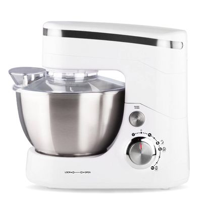 Dunlop Keukenmachine - 5 Liter - Rvs-kom - 800 Watt - Wit/zilver - Met Klopper, Garde En Deeghaak - Model Cy-617 Dunlop Keukenmachine - 5 Liter - Rvs-kom - 800 Watt - Wit/zilver - Met Klopper, Garde En Deeghaak - Model Cy-617