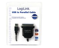 LogiLink Aansluitkabel USB 1.1, Parallel [1x Centronics-bus - 1x USB 1.1 stekker A] 1.70 m Zwart - thumbnail