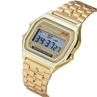 Mannen sport horloges militaire Quartz LED digitale waterdichte Quartz gouden vrouwen mannen horloge (goud)