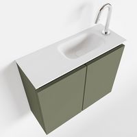 Toiletmeubel Mondiaz Ture | 60 cm | Meubelkleur Army | Eden wastafel Talc Rechts | 1 kraangat