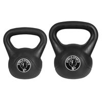 Voordeelset Kettlebells 12 en 16 kg zwart kunststof - thumbnail