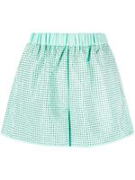Self-Portrait short orné de cristaux à taille haute - Vert