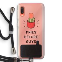 Fries before guys: Samsung Galaxy A20e Transparant Hoesje met koord