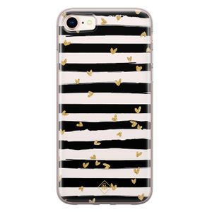 iPhone 8/7 siliconen telefoonhoesje - Hart streepjes