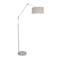 Steinhauer Vloer Leeslamp Prestige Chic RVS met 40cm taupe lampenkap 8101ST