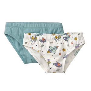 Slip van bio-katoen met elastaan, set van 2, natuurwit-motief/waterblauw Maat: 122/128