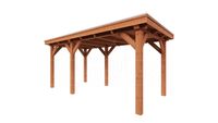 Trendhout Overkapping Siena 530x300 cm- Plat dak- Onbehandeld lariks Douglas hout- Trendhout