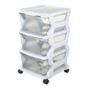 Bama insieme ladesysteem met wieltjes 3 laden 36x40x62 cm wit/transparant