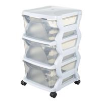 Bama insieme ladesysteem met wieltjes 3 laden 36x40x62 cm wit/transparant