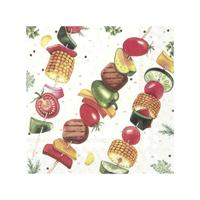 IHR tafel servetten - BBQ print - 20x stuks - 3-laags - 33 x 33 cm - papier - thumbnail