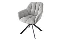 Draaistoel PAPILLON draaibaar 180 graden met armleuningen boucle grijs - 44593
