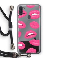 Bite my lip: Samsung Galaxy A11 Transparant Hoesje met koord