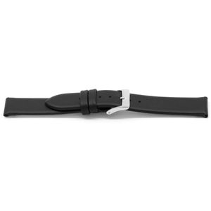 Horlogeband Universeel G123 Leder Zwart 20mm