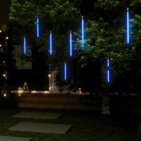 Meteoorlichten 8 st 192 LED's binnen/buiten 30 cm blauw - thumbnail