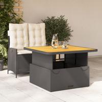 2-delige Tuinset met kussens poly rattan zwart