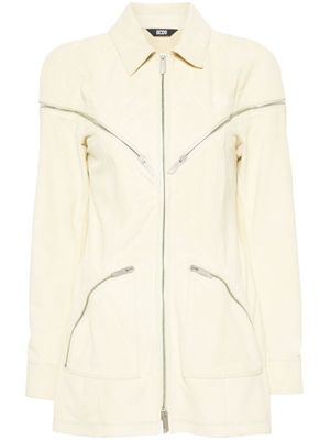 GCDS veste en daim à fermeture zippée - Jaune