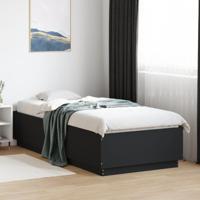 Bedframe bewerkt hout zwart 90x200 cm