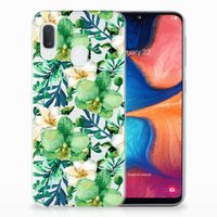 Samsung Galaxy A20e TPU Case Orchidee Groen - thumbnail