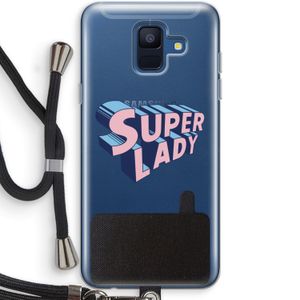 Superlady: Samsung Galaxy A6 (2018) Transparant Hoesje met koord