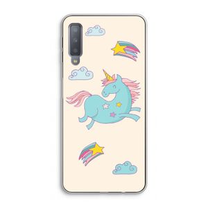 Vliegende eenhoorn: Samsung Galaxy A7 (2018) Transparant Hoesje