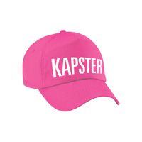 Carnaval verkleed pet / cap kapster roze voor dames en heren   - - thumbnail