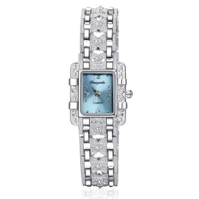 Vierkante wijzerplaat roestvrijstalen band quartz horloge (blauw)
