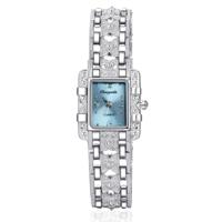 Vierkante wijzerplaat roestvrijstalen band quartz horloge (blauw)