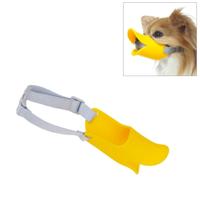 Schattig Duck mond vorm siliconen snuit voor huisdier hond maat: L (geel)